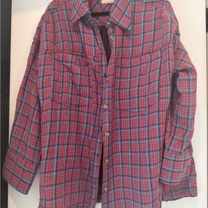 We The Free Red and Blue Plaid Men's Shirt